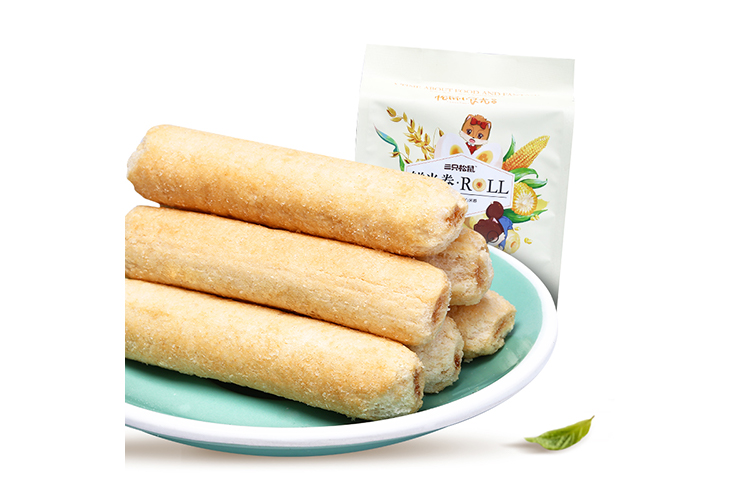 THREE SQUIRRELS CRAB ROE FRESH RICE ROLLS 160G